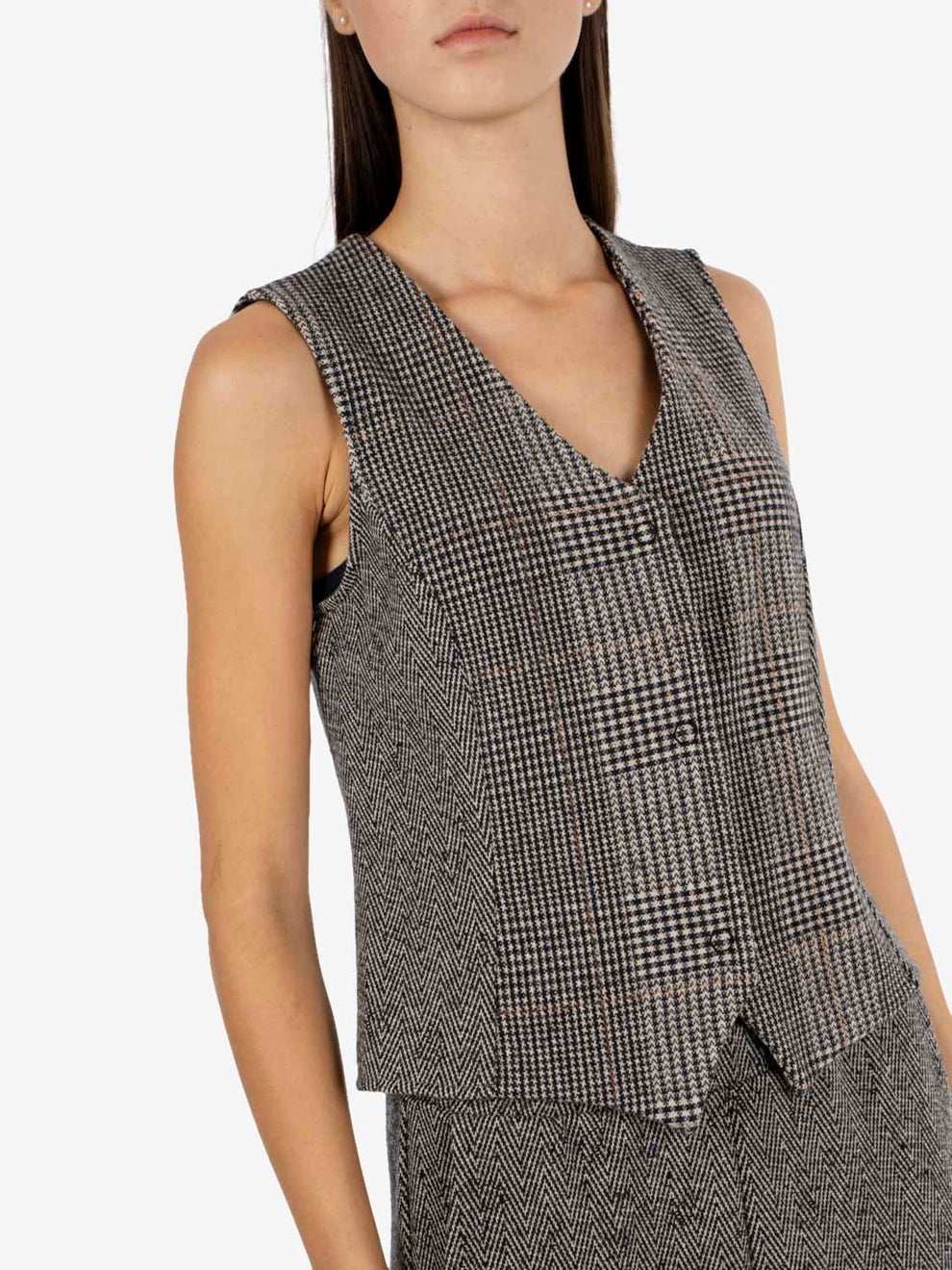 Black houndstooth vest