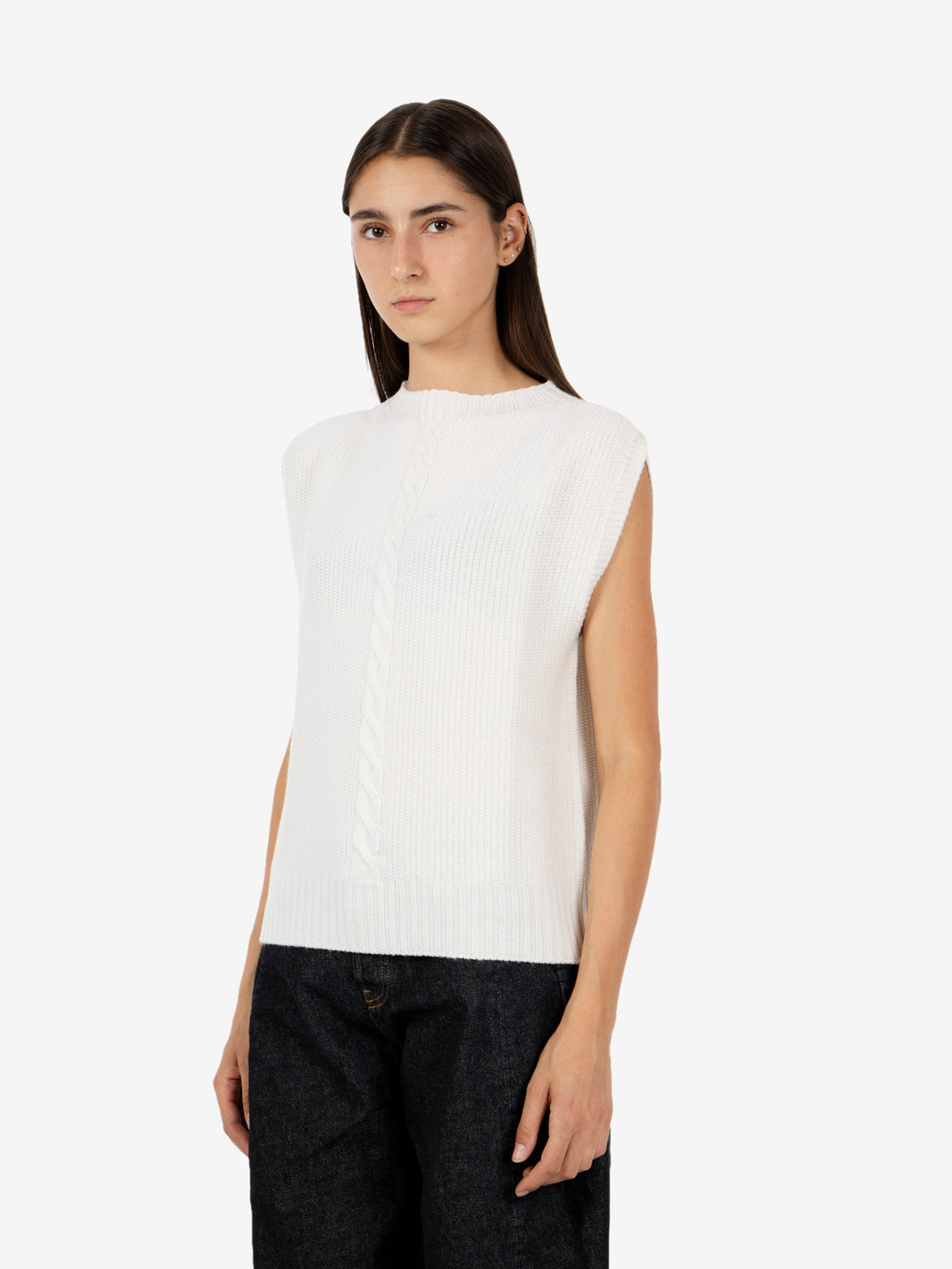 PLAITED ECRU WAISTCOAT 426775_020