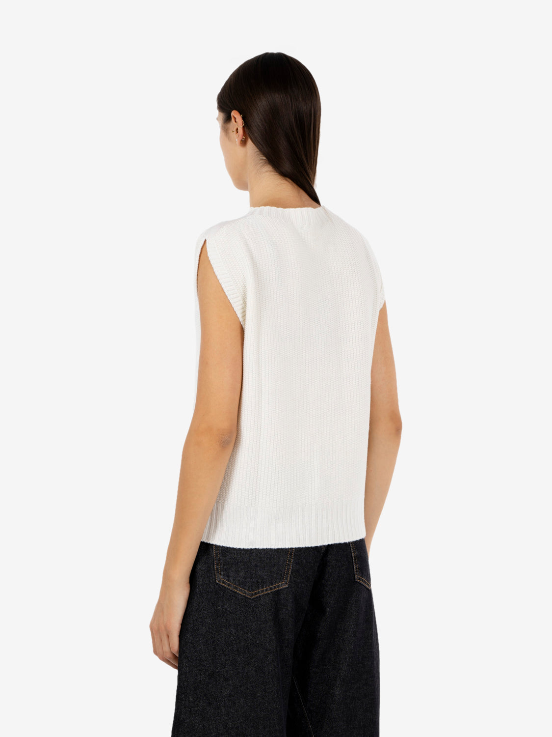 Gilet treccia ecru