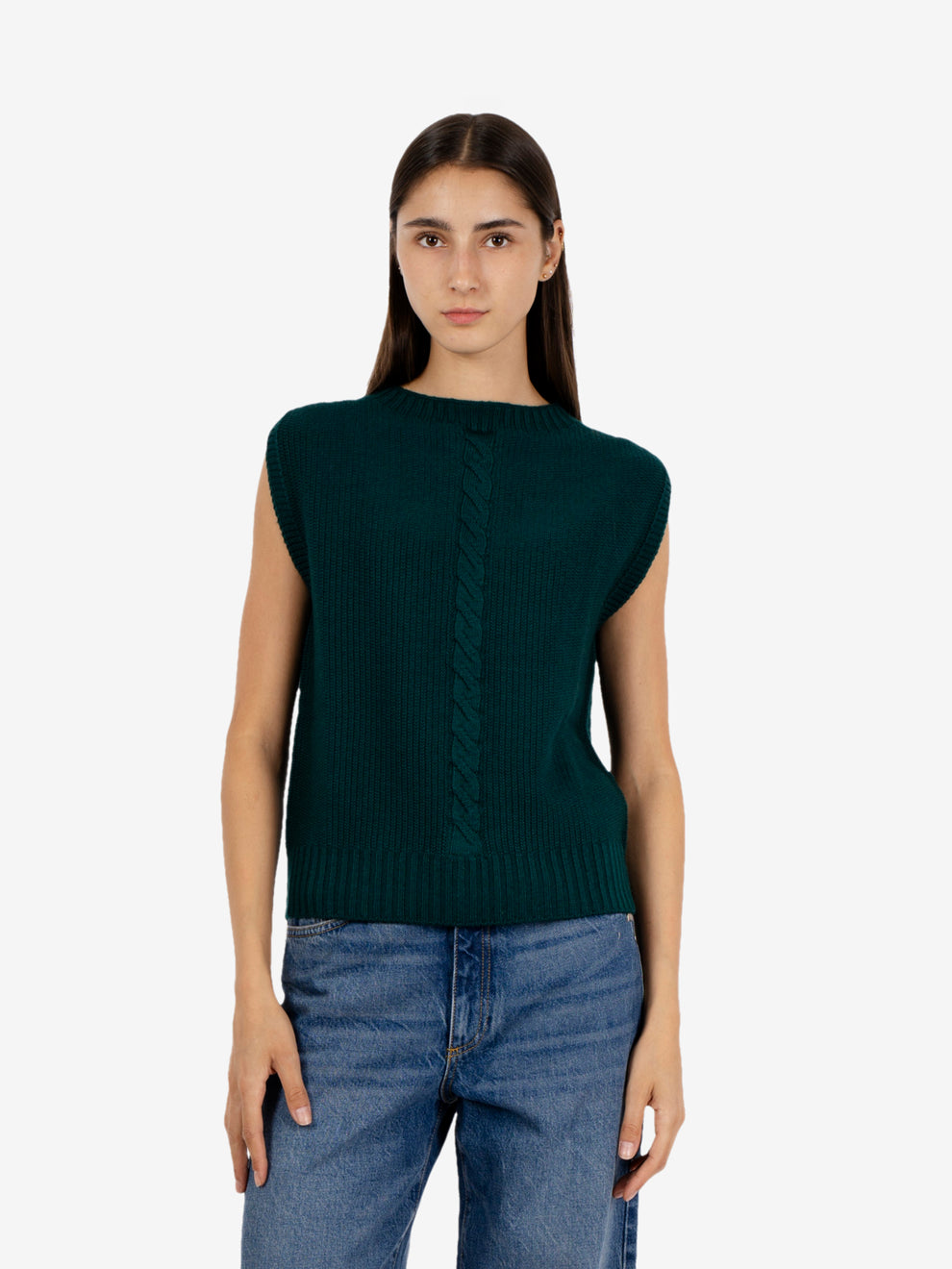 Green braided vest