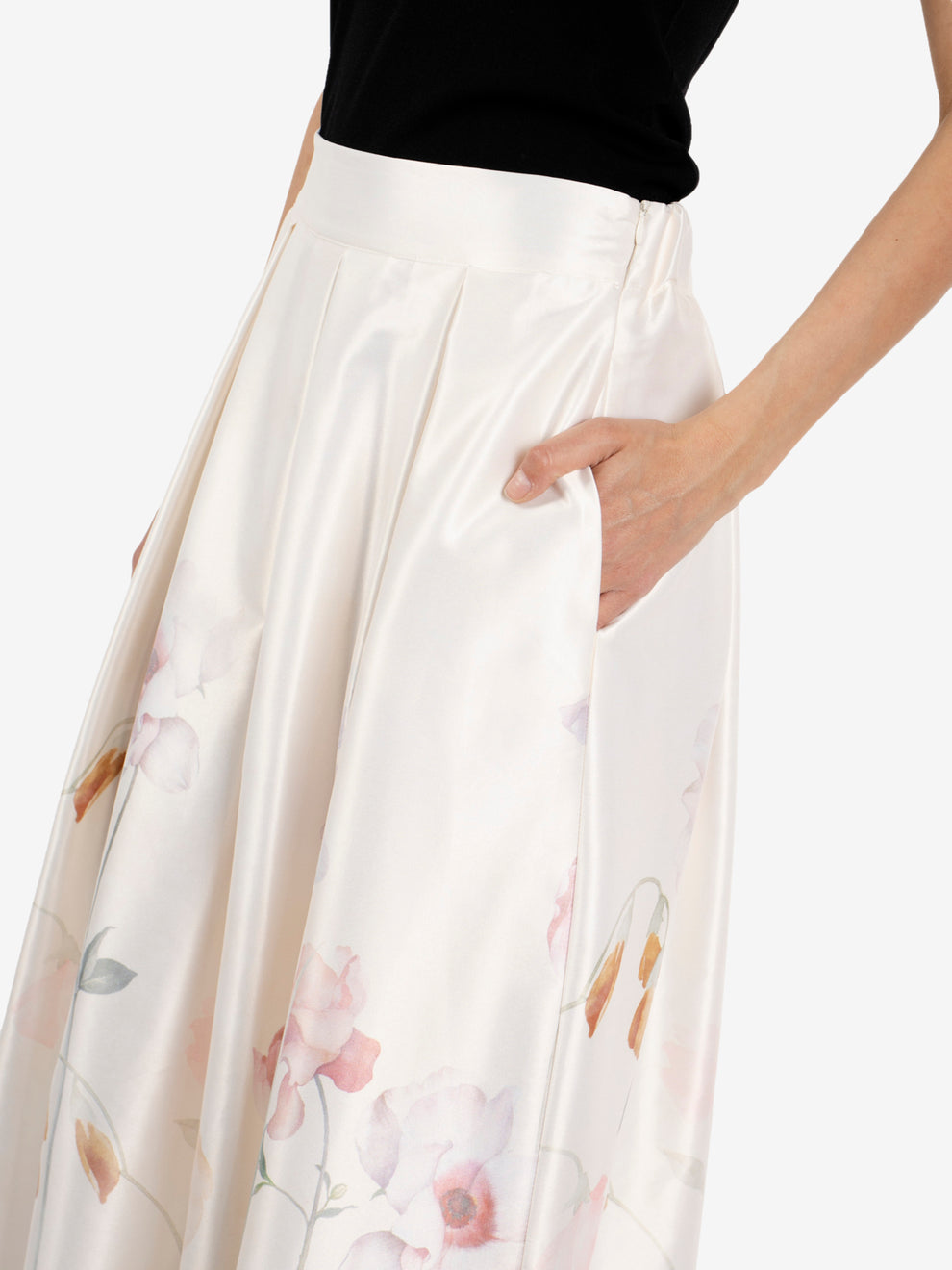 Butter floral midi skirt