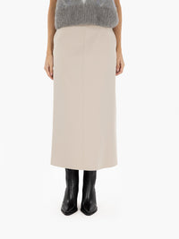 Sabrina beige flared midi skirt