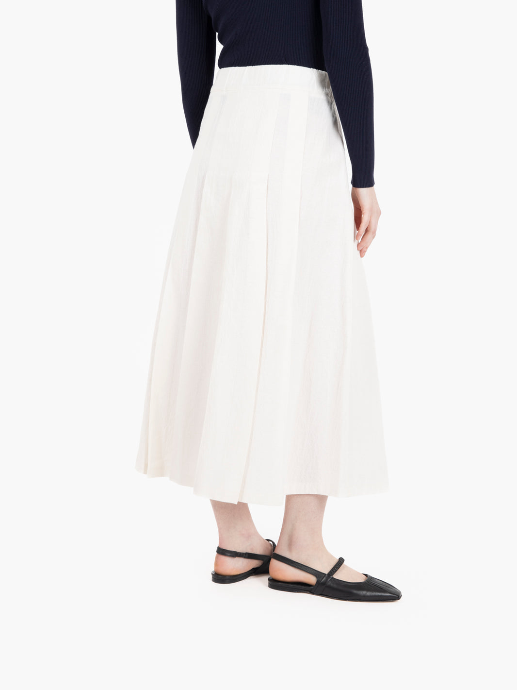 Gonna midi twill cotone bianco