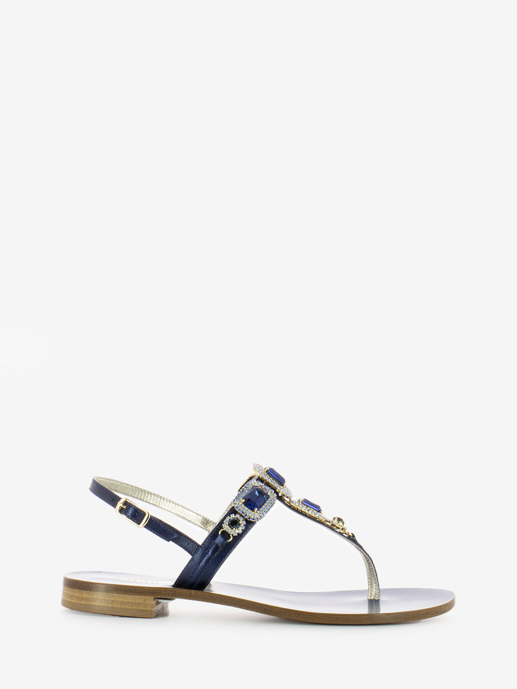 Positano flip flops laminated blue