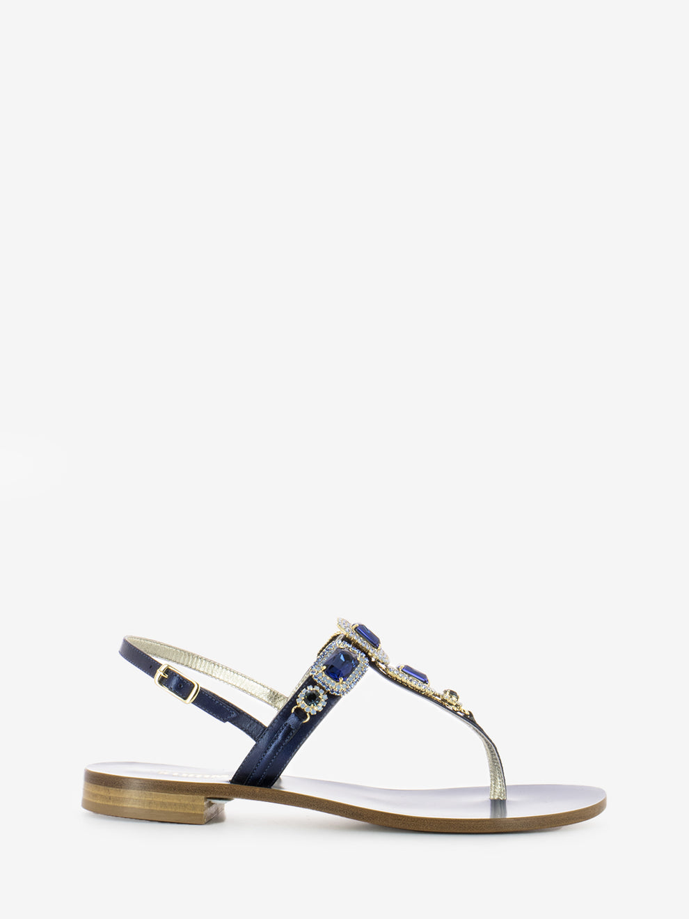 Positano flip flops laminated blue