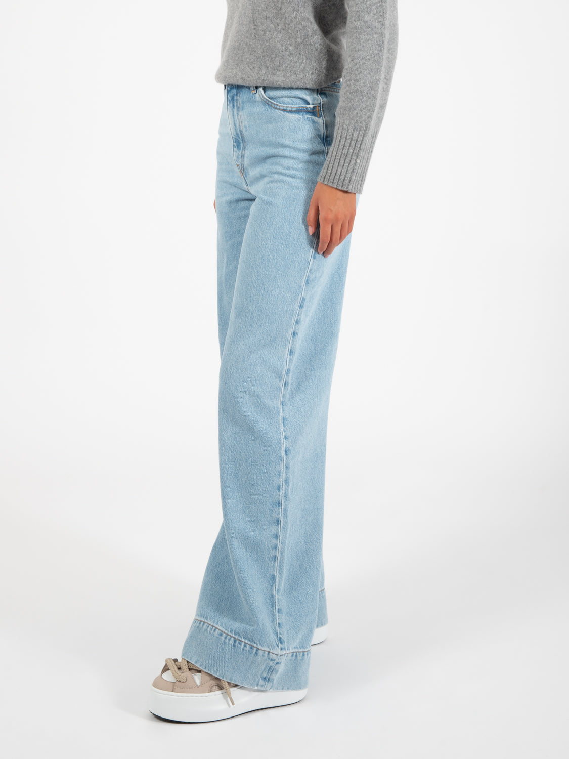 Jeans a palazzo denim chiaro