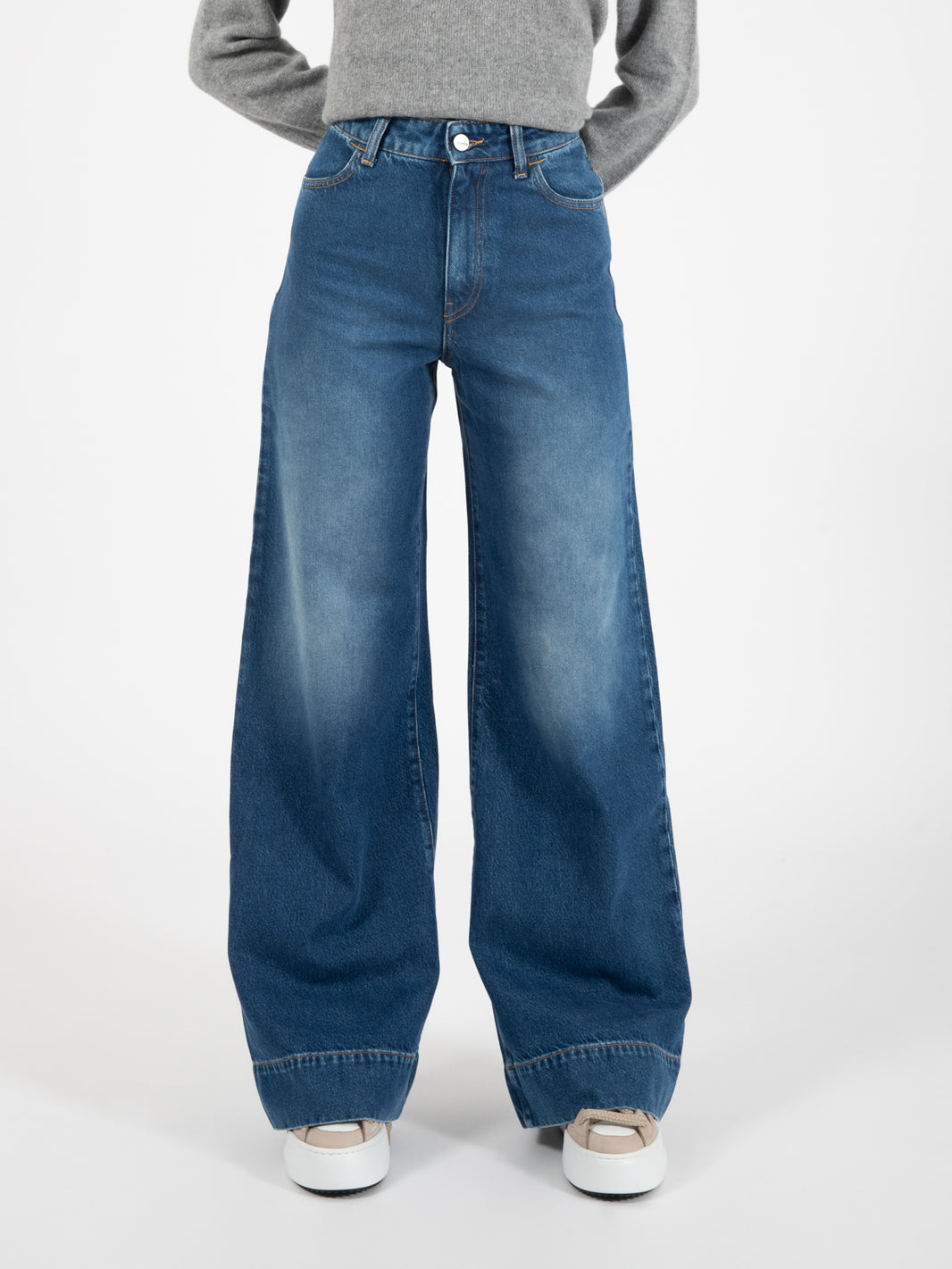 Dark denim palazzo jeans