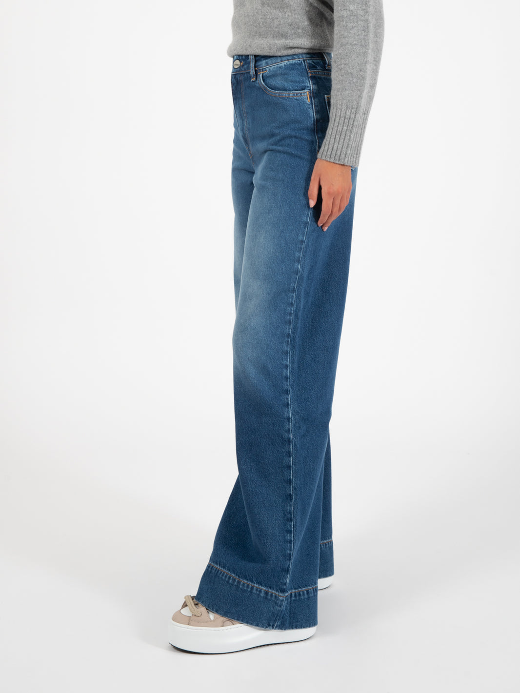 Dark denim palazzo jeans