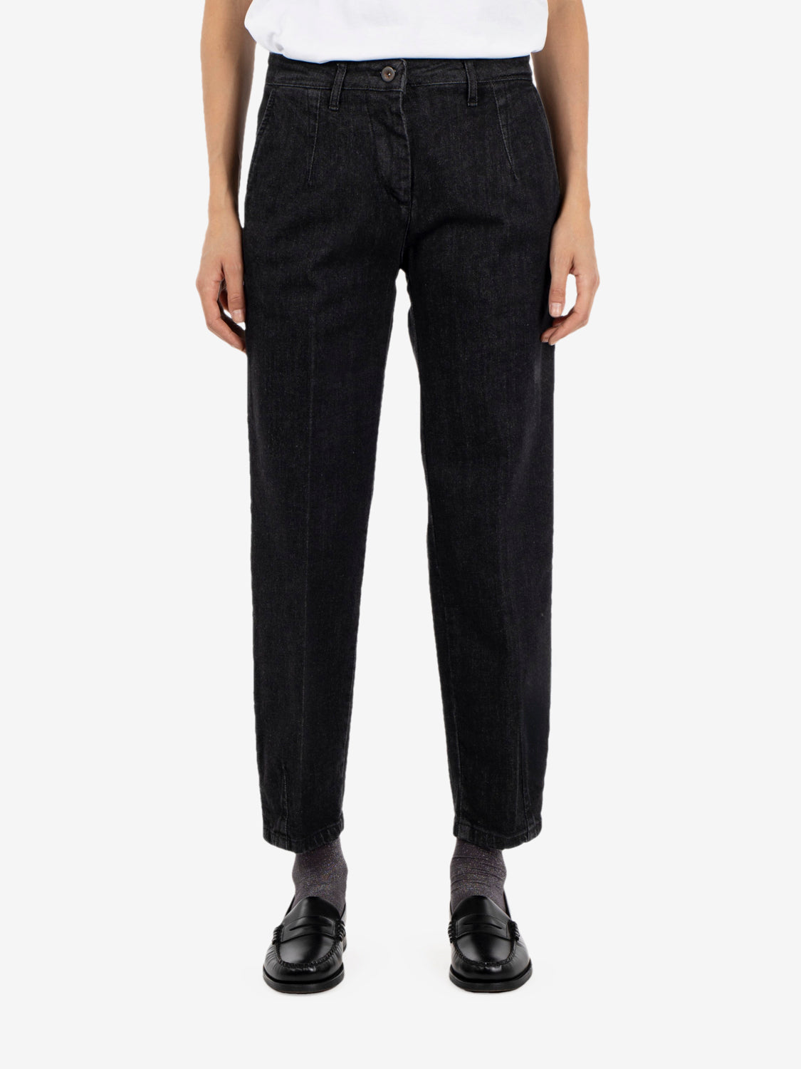Jeans carrot fit denim nero