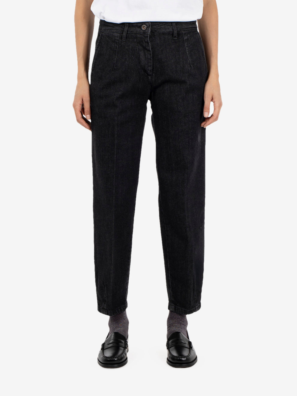 Jeans carrot fit denim nero