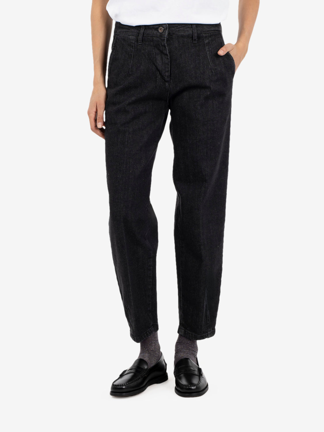 Jeans carrot fit denim nero