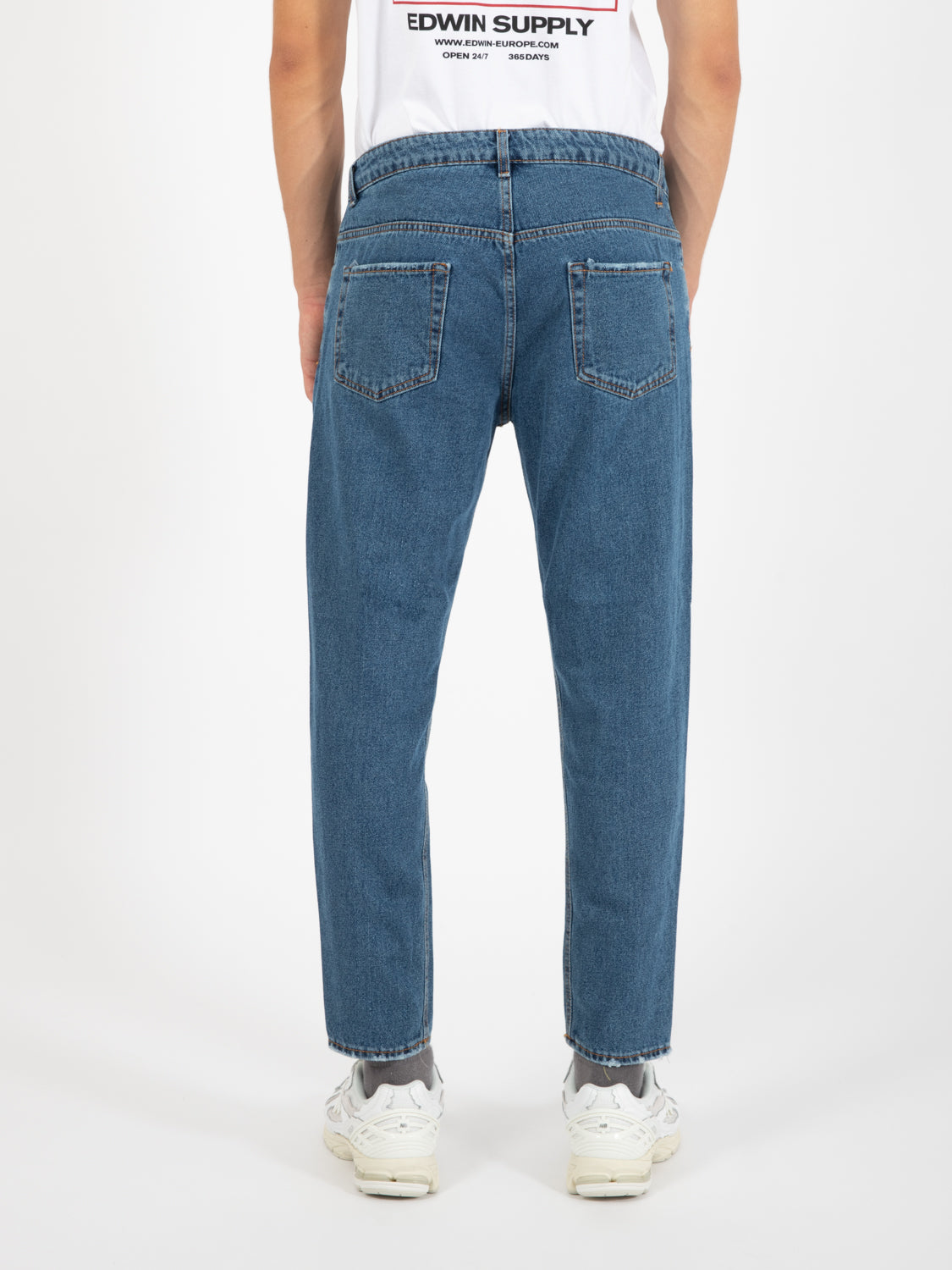 Medium denim cropped jeans