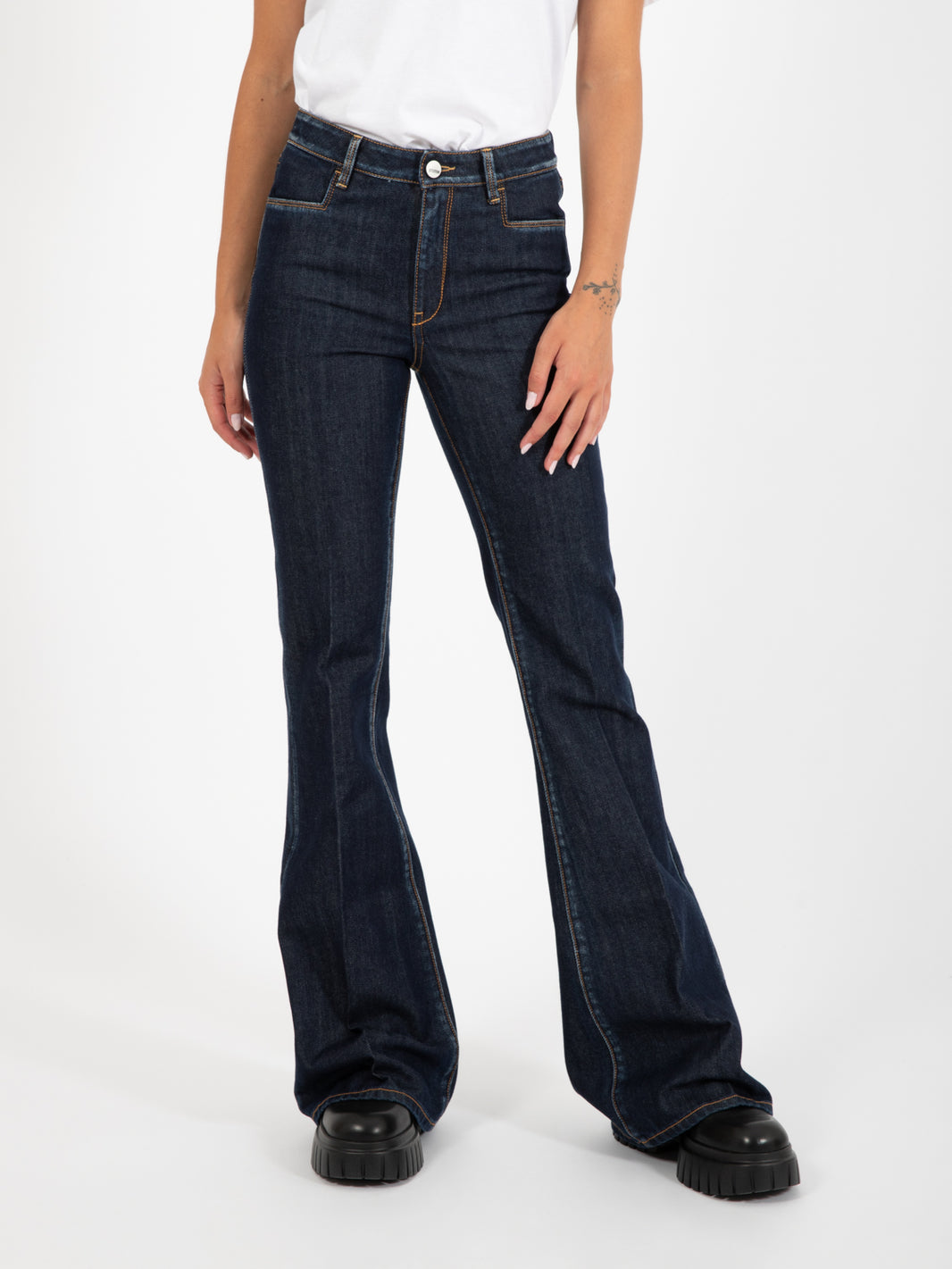 Jeans Lady flare denim scuro