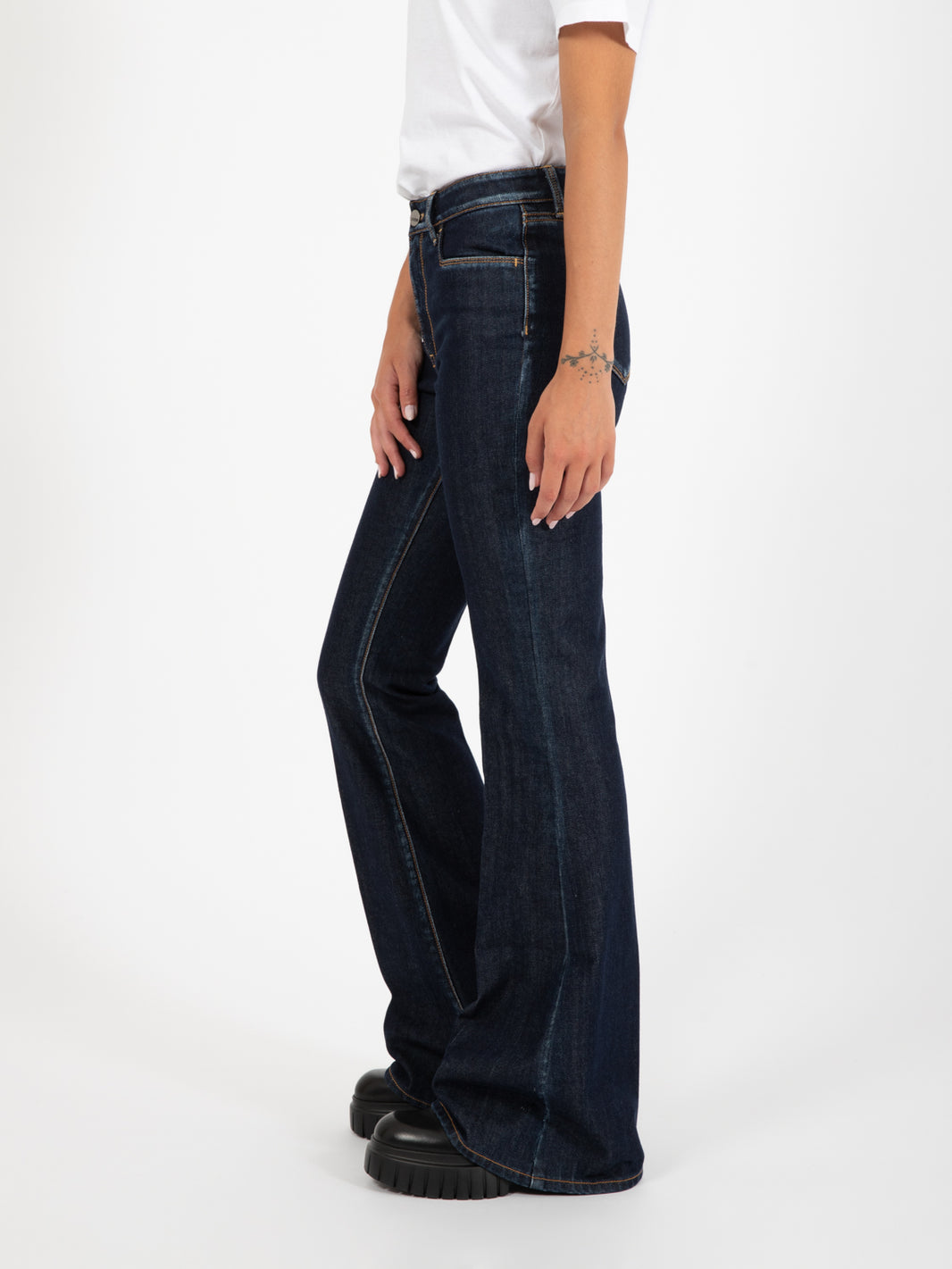 Jeans Lady flare denim scuro