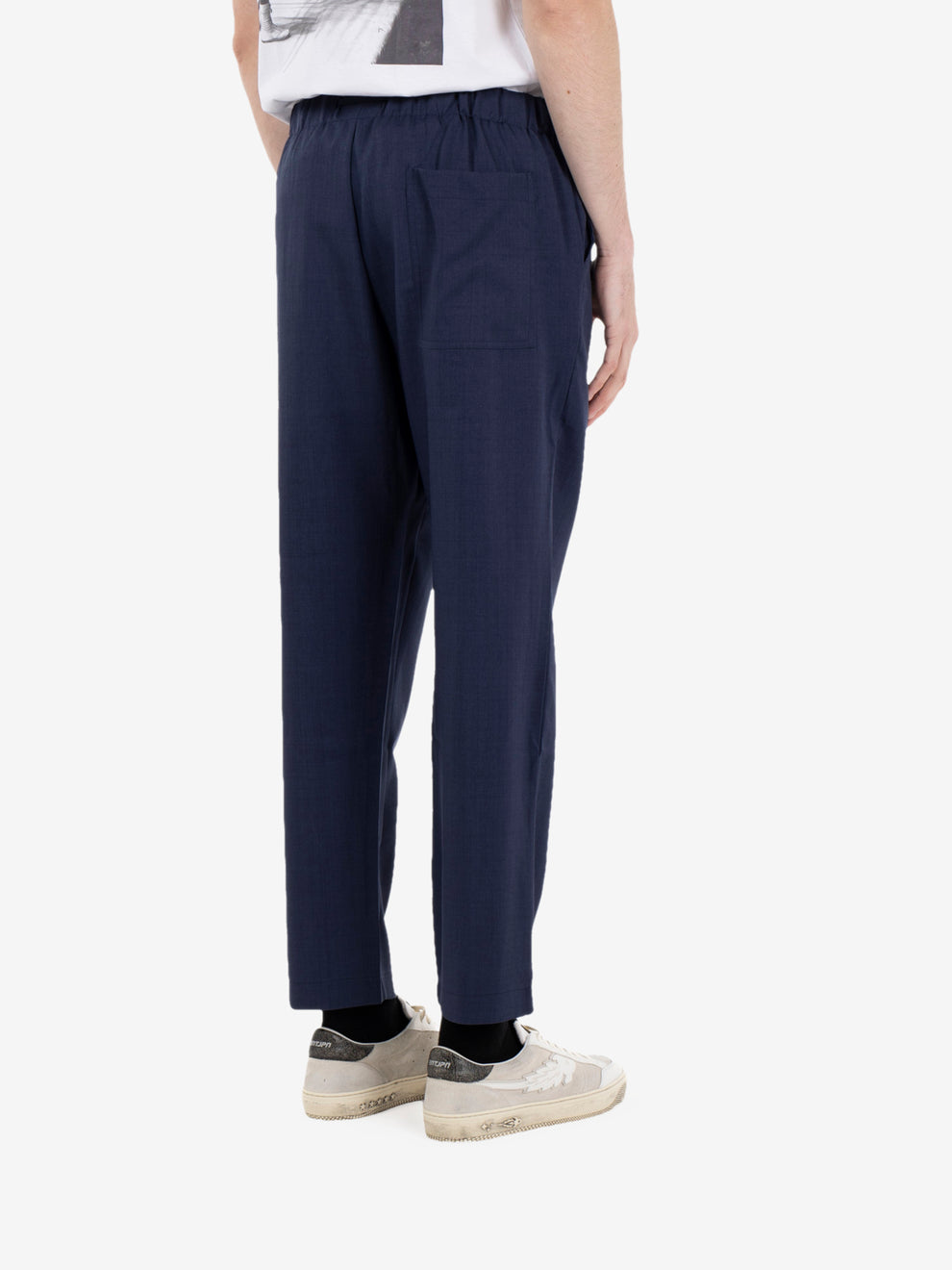 Relaxed fit drawstring joggers in blue