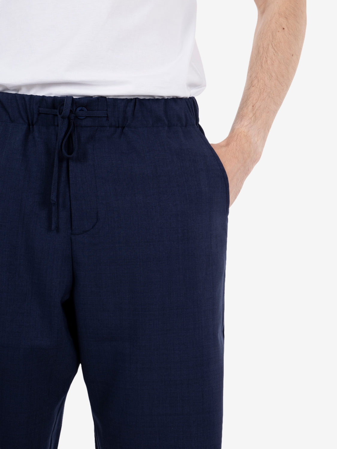 Relaxed fit drawstring joggers in blue