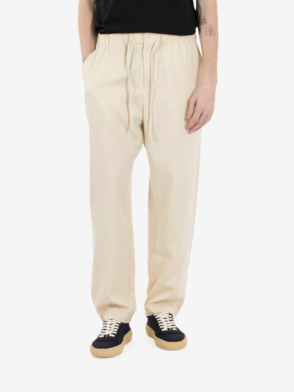 Joggers con coulisse relaxed fit ecru