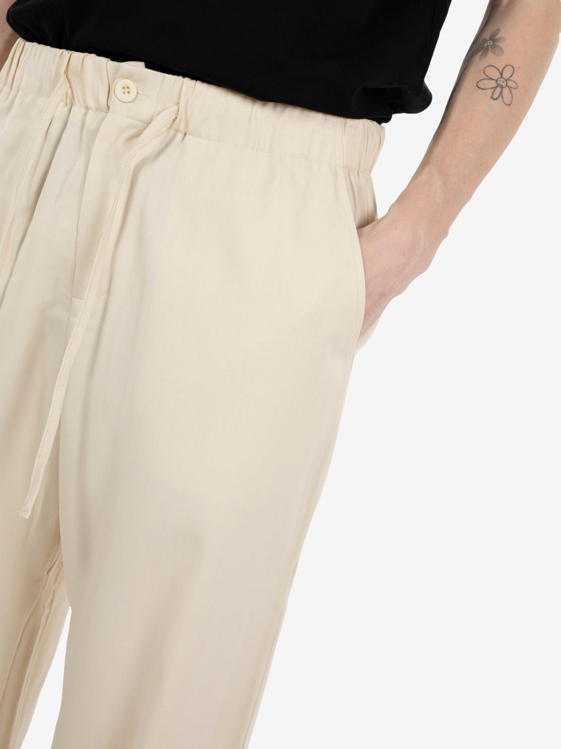 Joggers con coulisse relaxed fit ecru