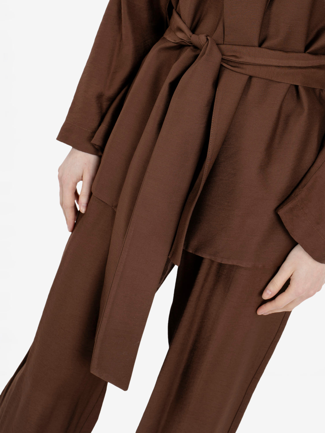 Chocolate belted kimono