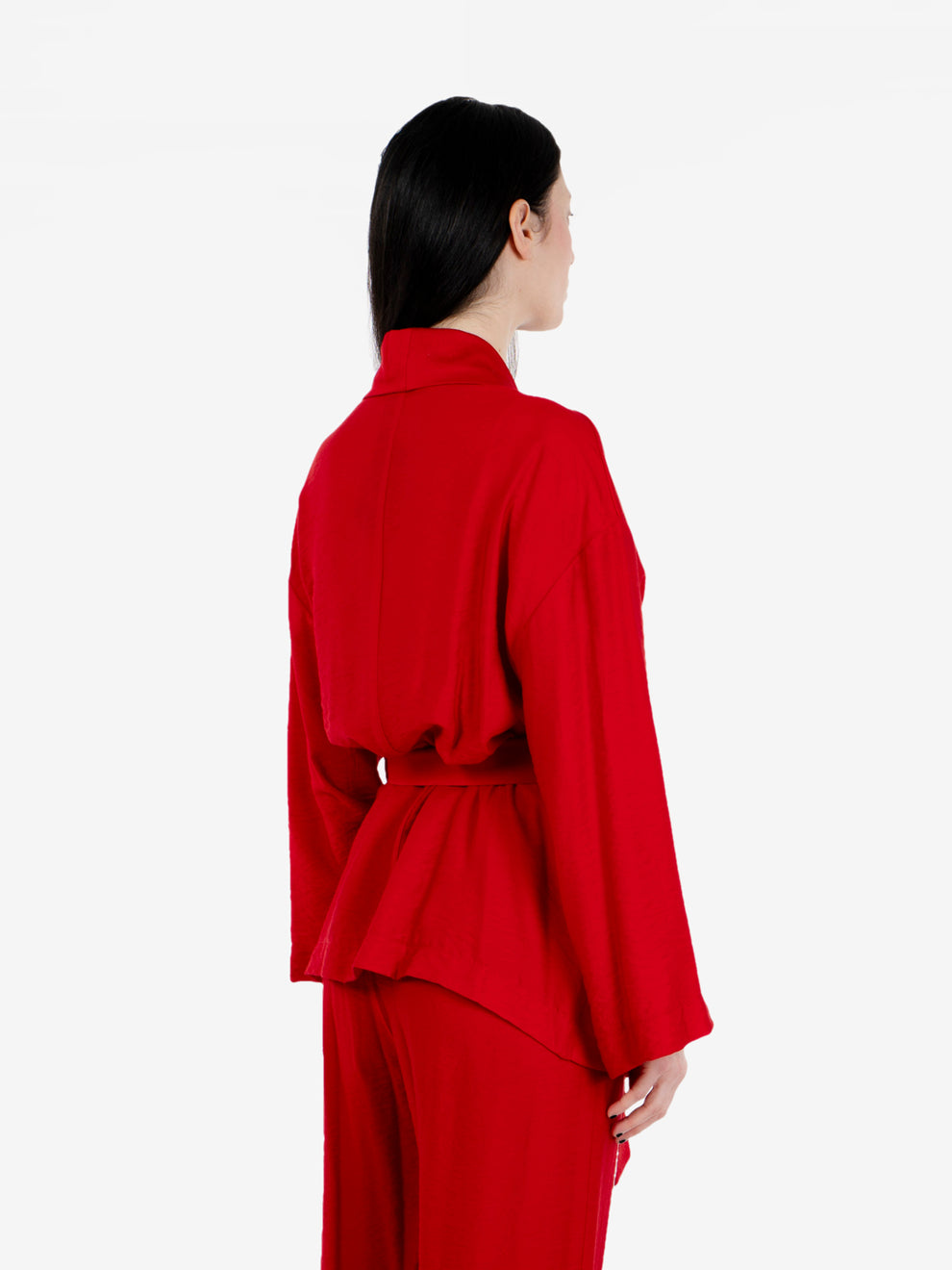 Kimono con cintura rosso