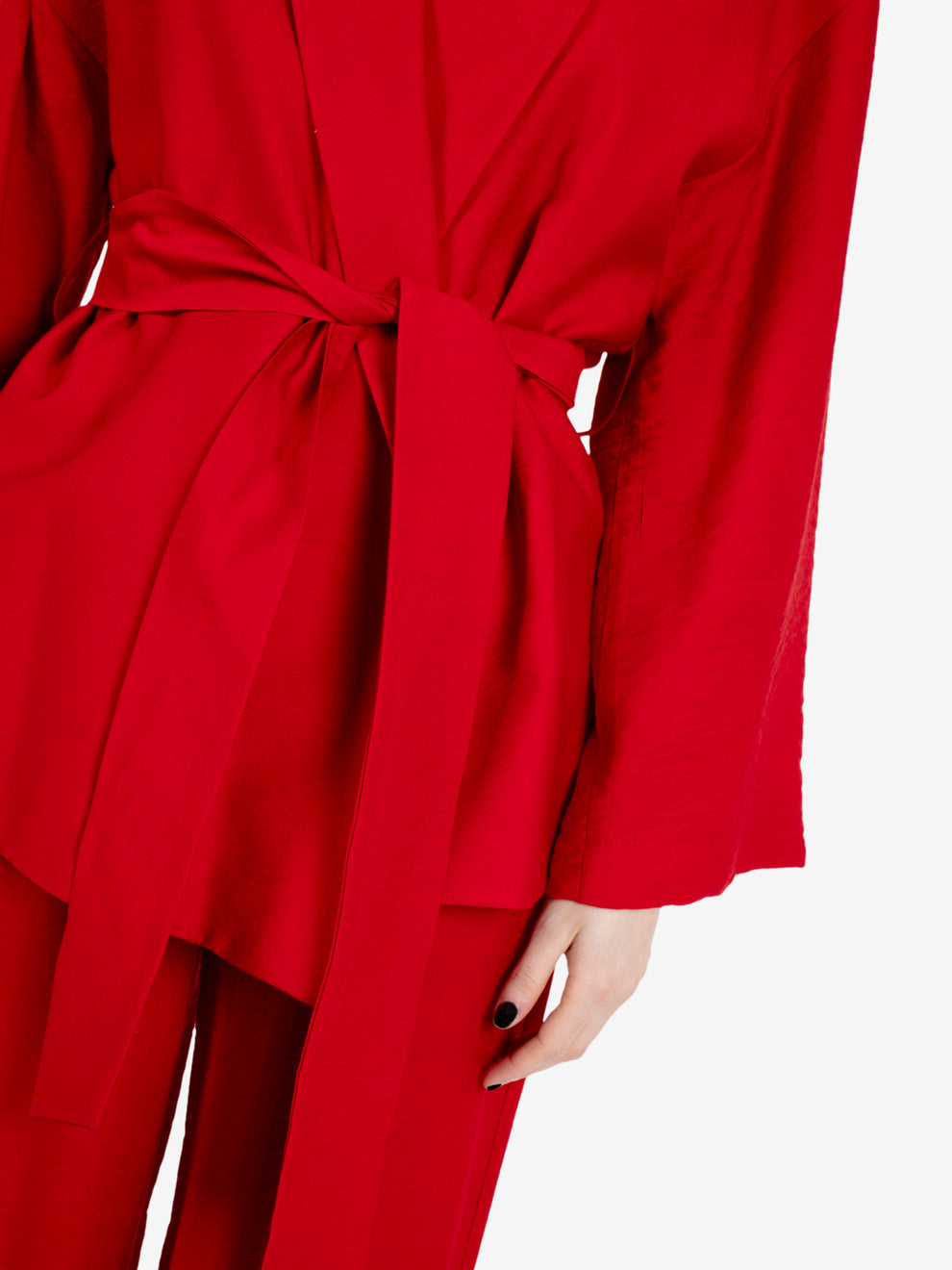 Kimono con cintura rosso