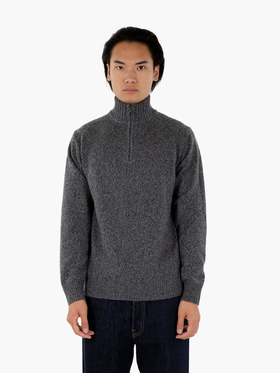 Lupetto con zip grigio scuro
