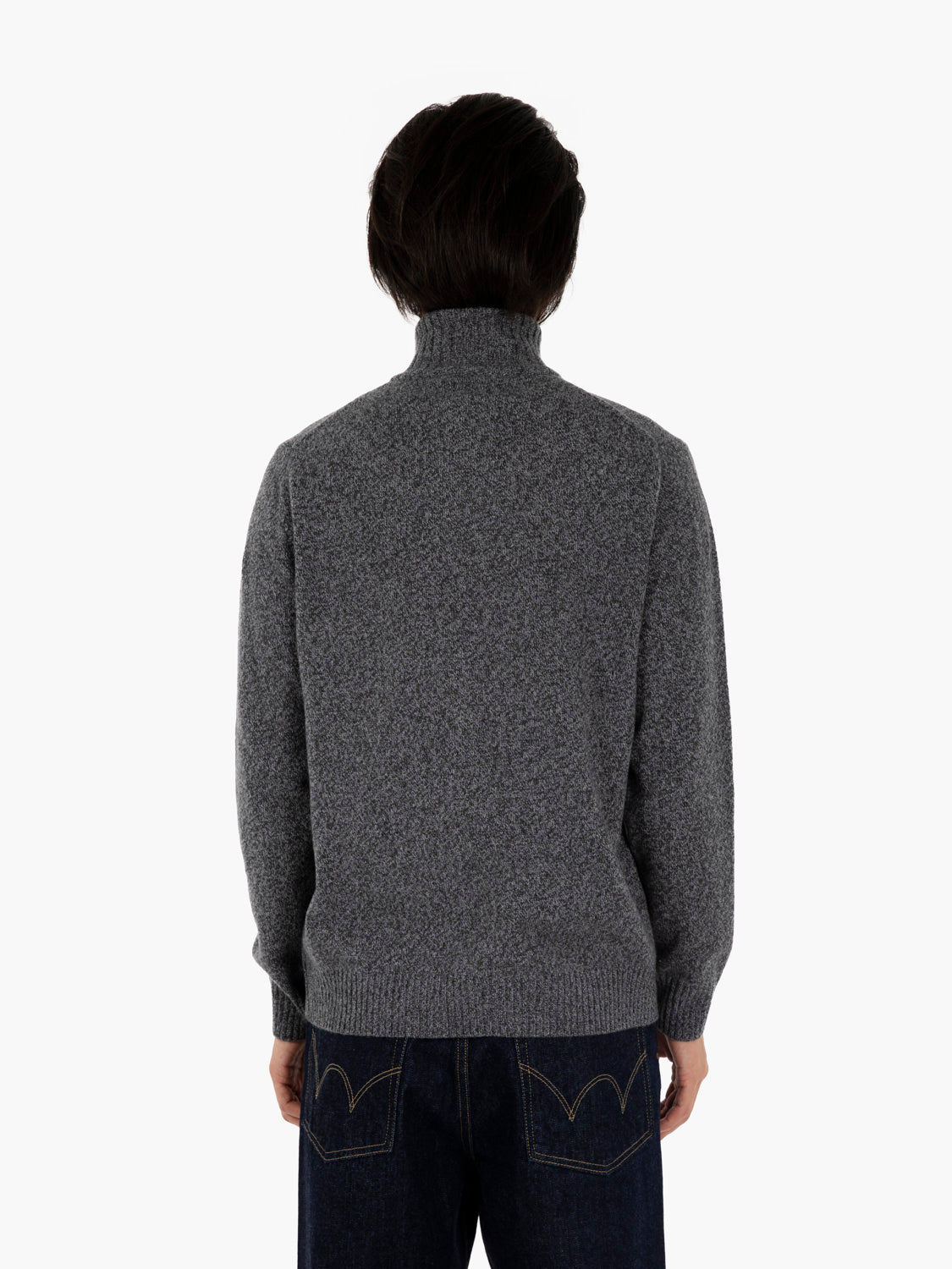 Lupetto con zip grigio scuro