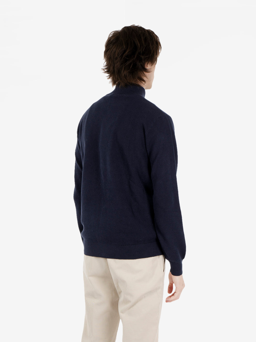 Lupetto con zip navy