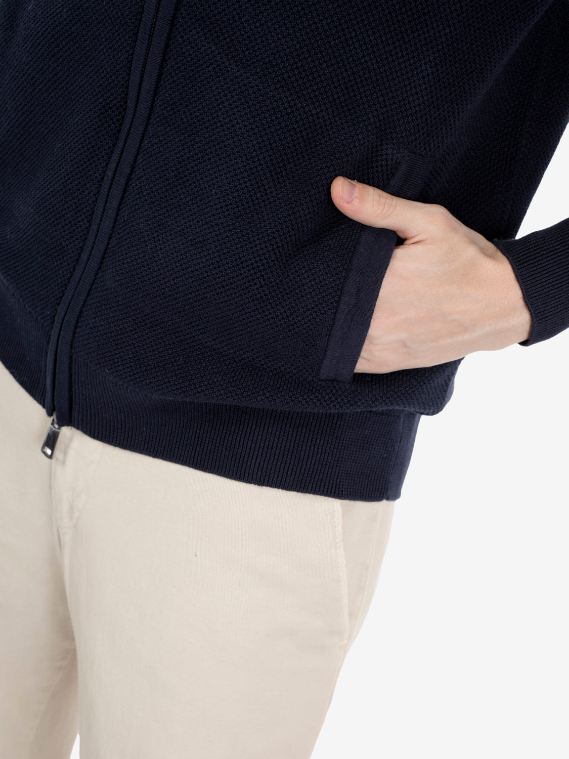 Lupetto con zip navy