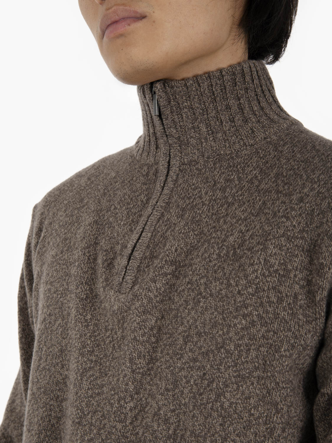 Lupetto con zip tortora