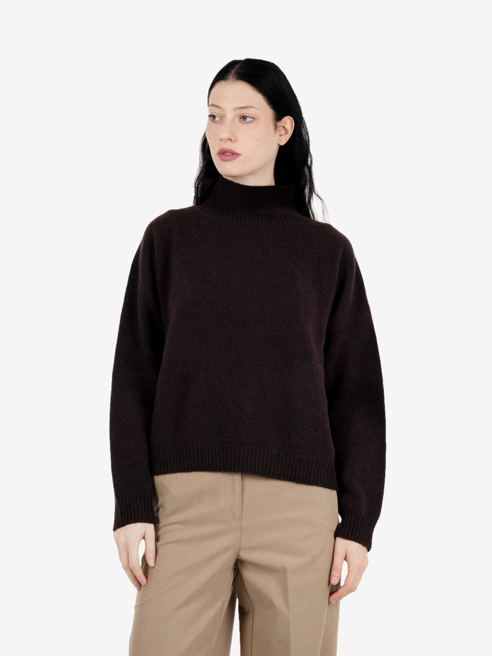 Lupetto in cashmere caffè