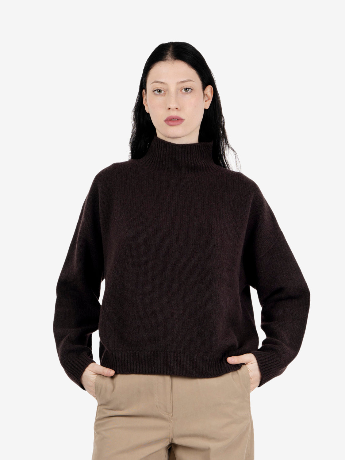 Lupetto in cashmere caffè