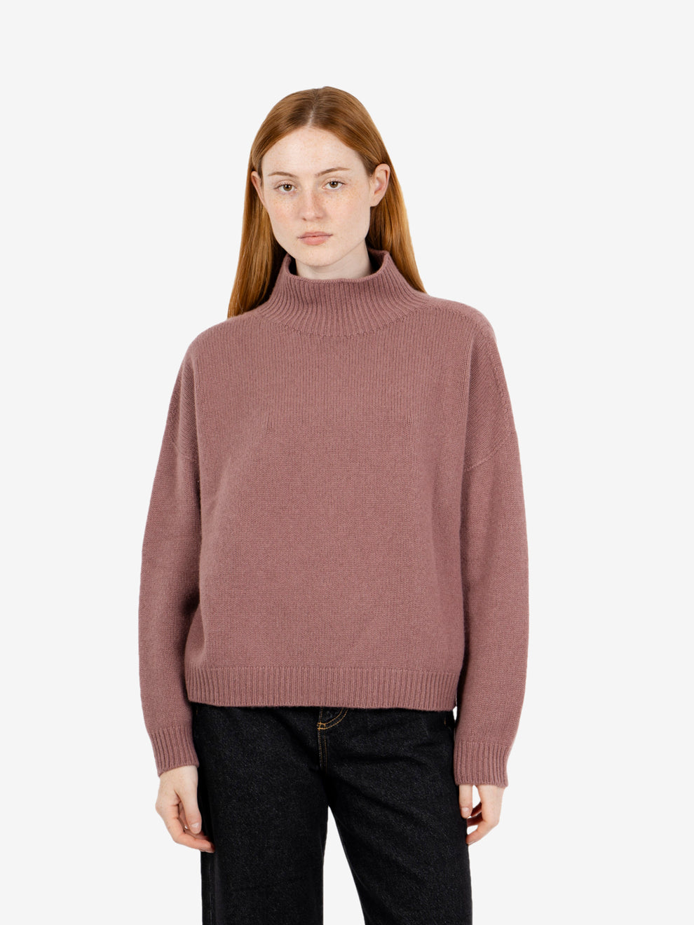 Lupetto in cashmere castagna