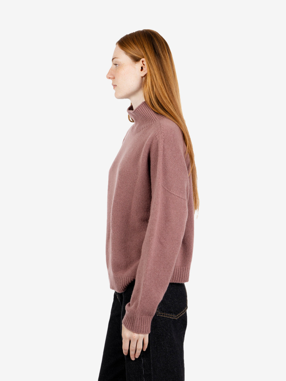 Lupetto in cashmere castagna