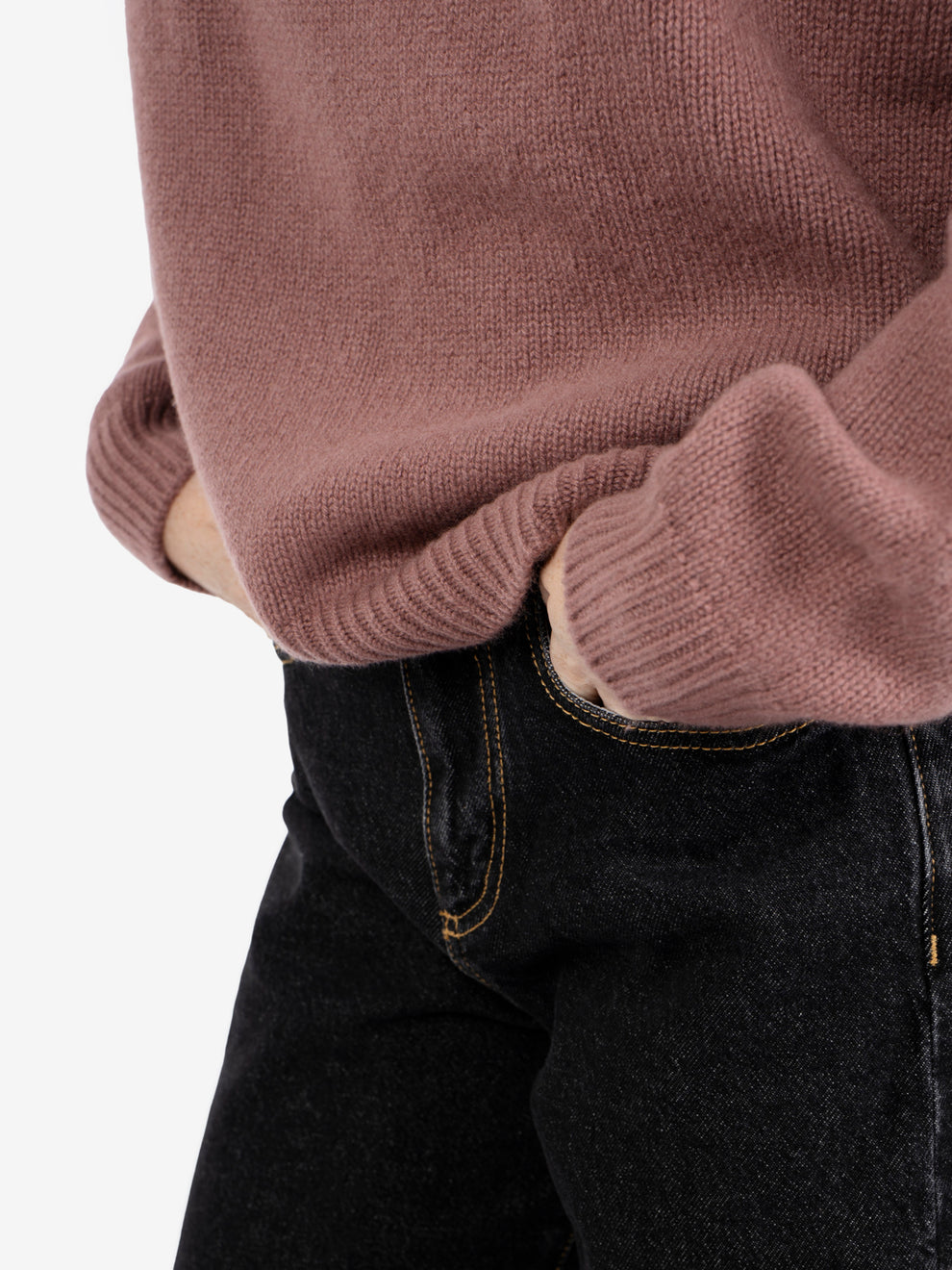 Lupetto in cashmere castagna