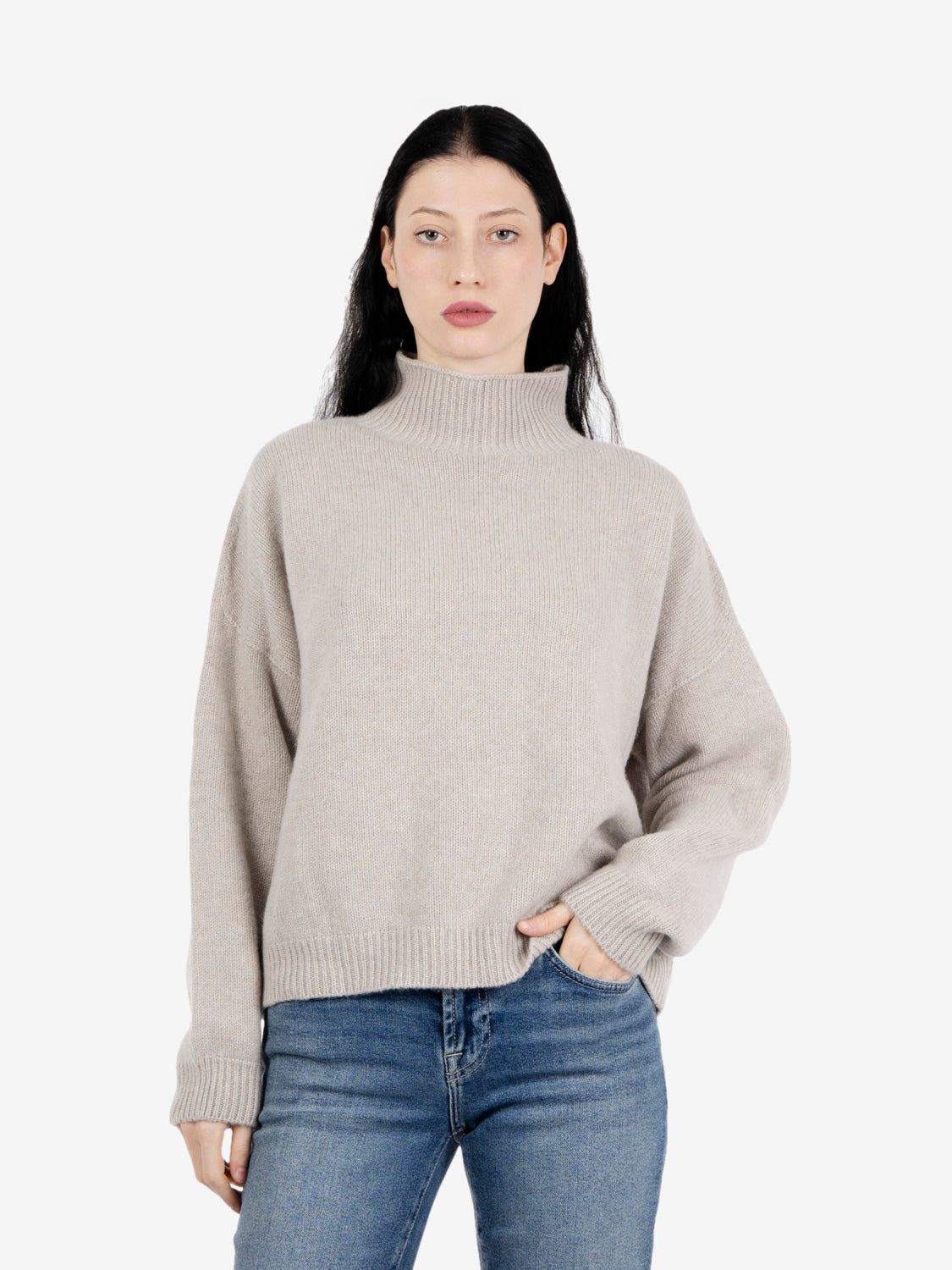 Lupetto in cashmere sasso