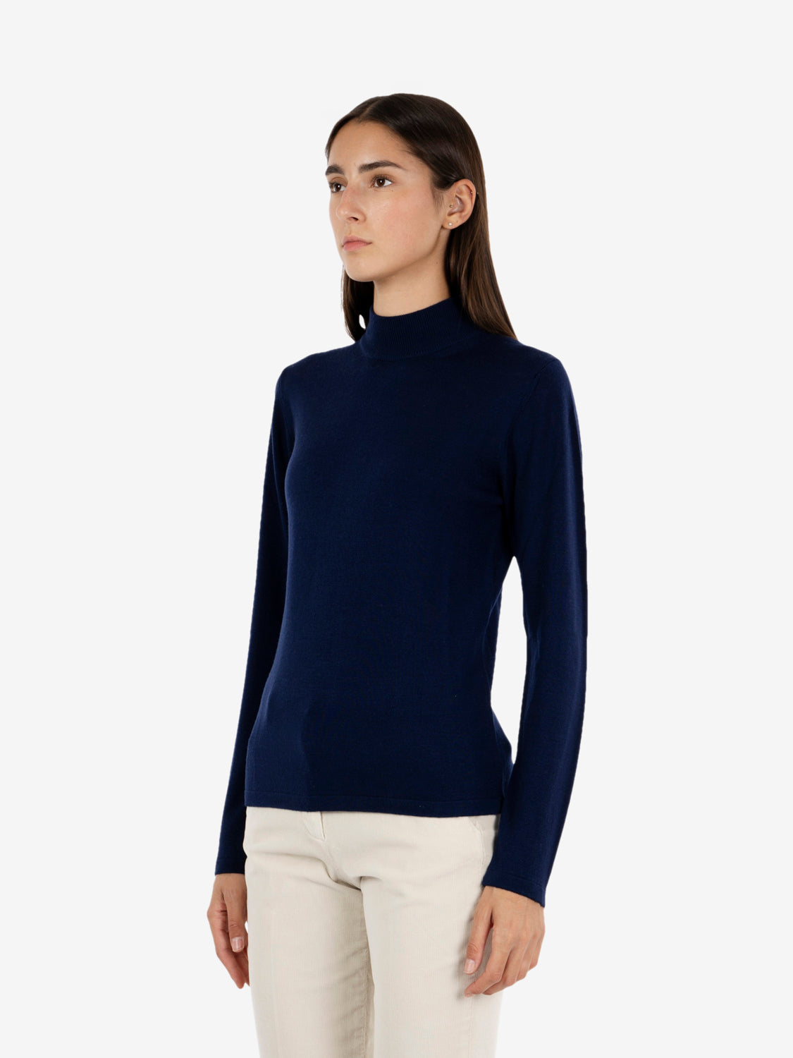 Lupetto in lana blu navy