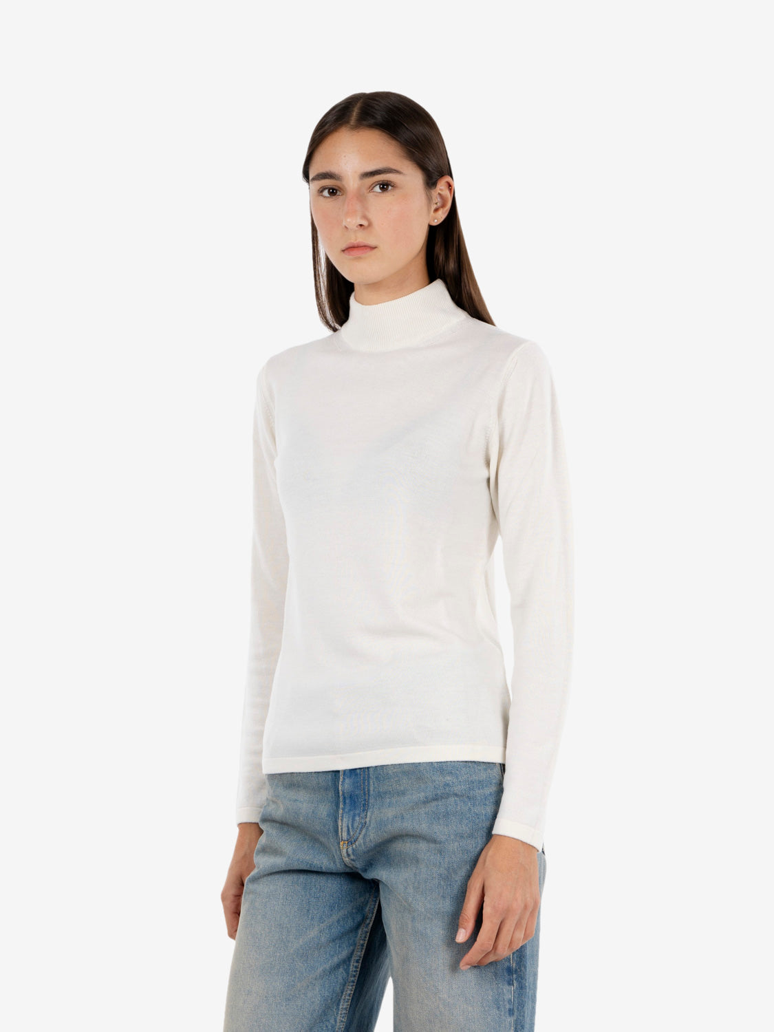 Ecru wool turtleneck