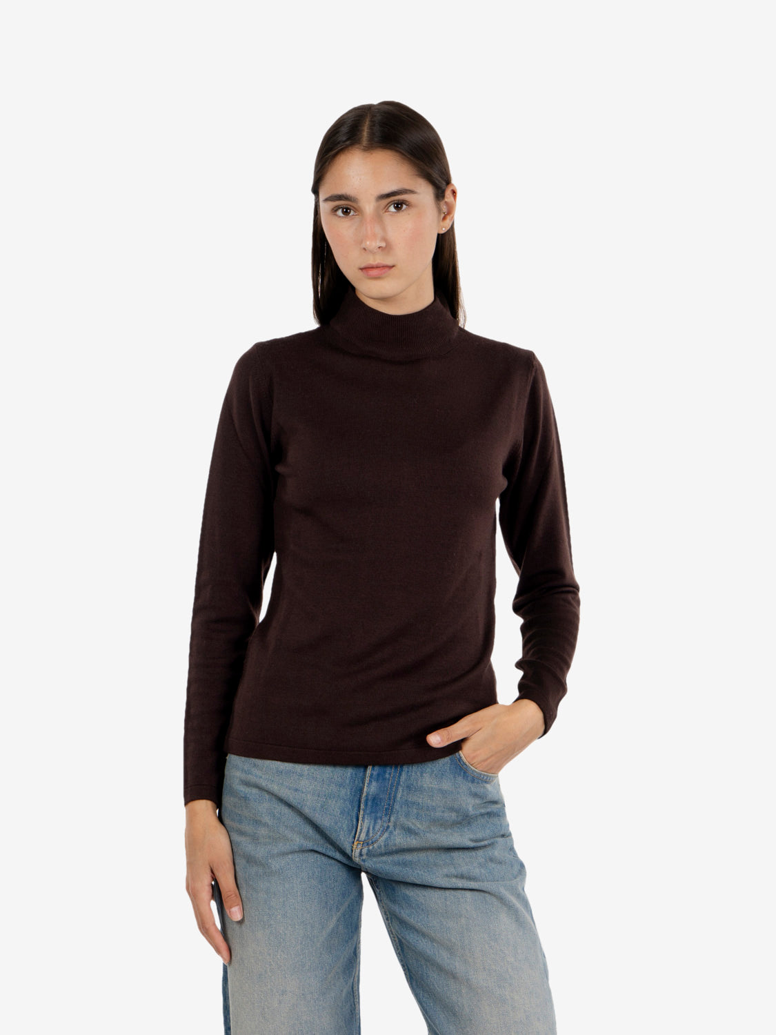 Dark brown wool turtleneck