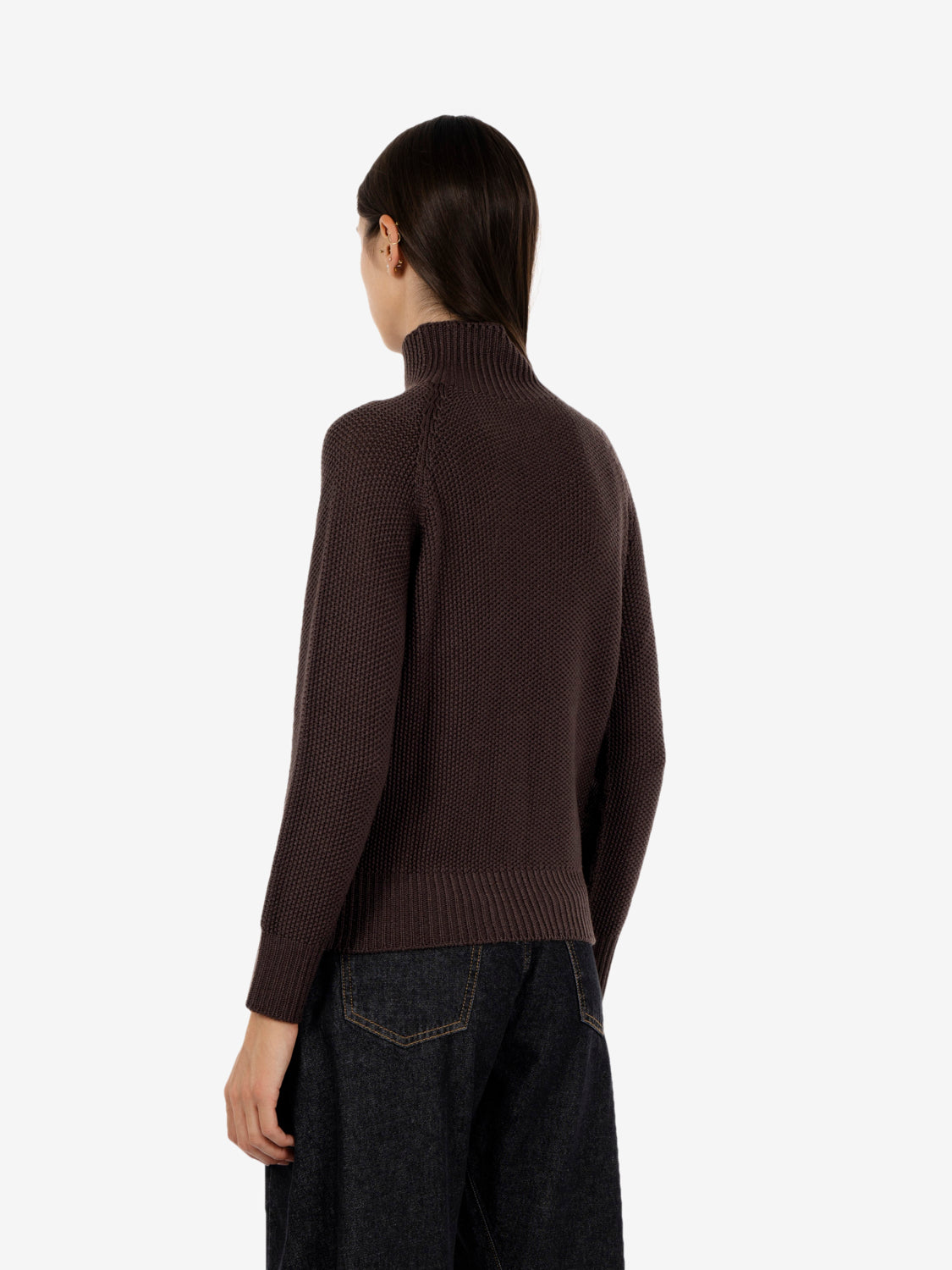 Dark brown rice stitch snood