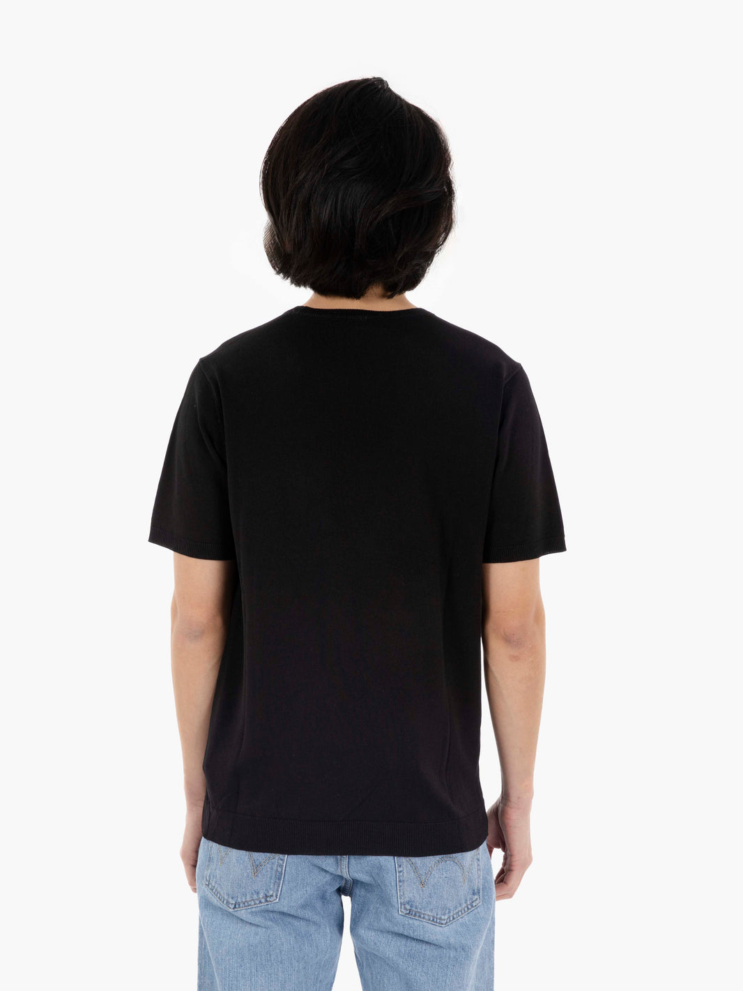 Maglia a girocollo con maniche corte black
