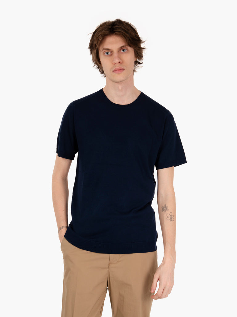 STIMM - Maglia a girocollo con maniche corte navy