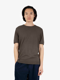 Maglia a girocollo con maniche corte sottobosco