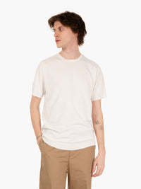 Maglia a girocollo con maniche corte bianco