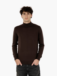 Maglia a lupetto in lana moro