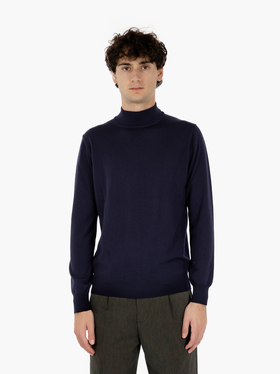 Maglia a lupetto in lana navy