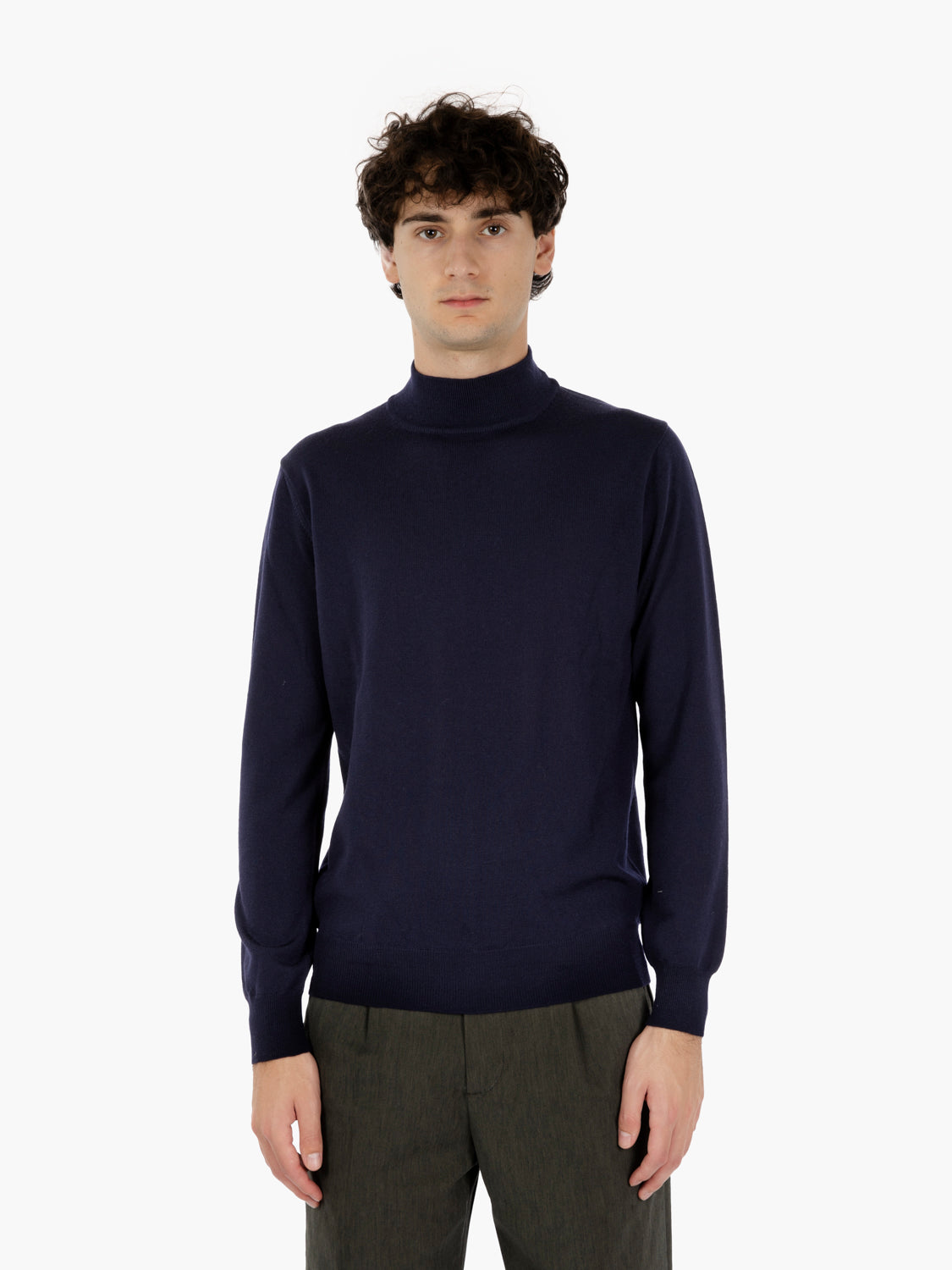 Maglia a lupetto in lana navy