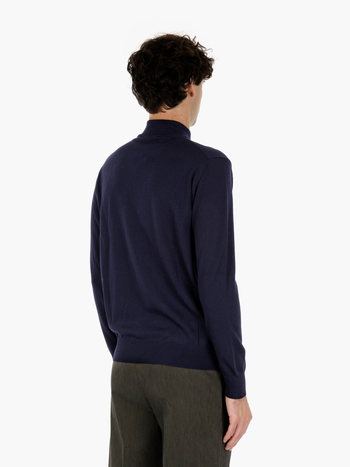 Maglia a lupetto in lana navy