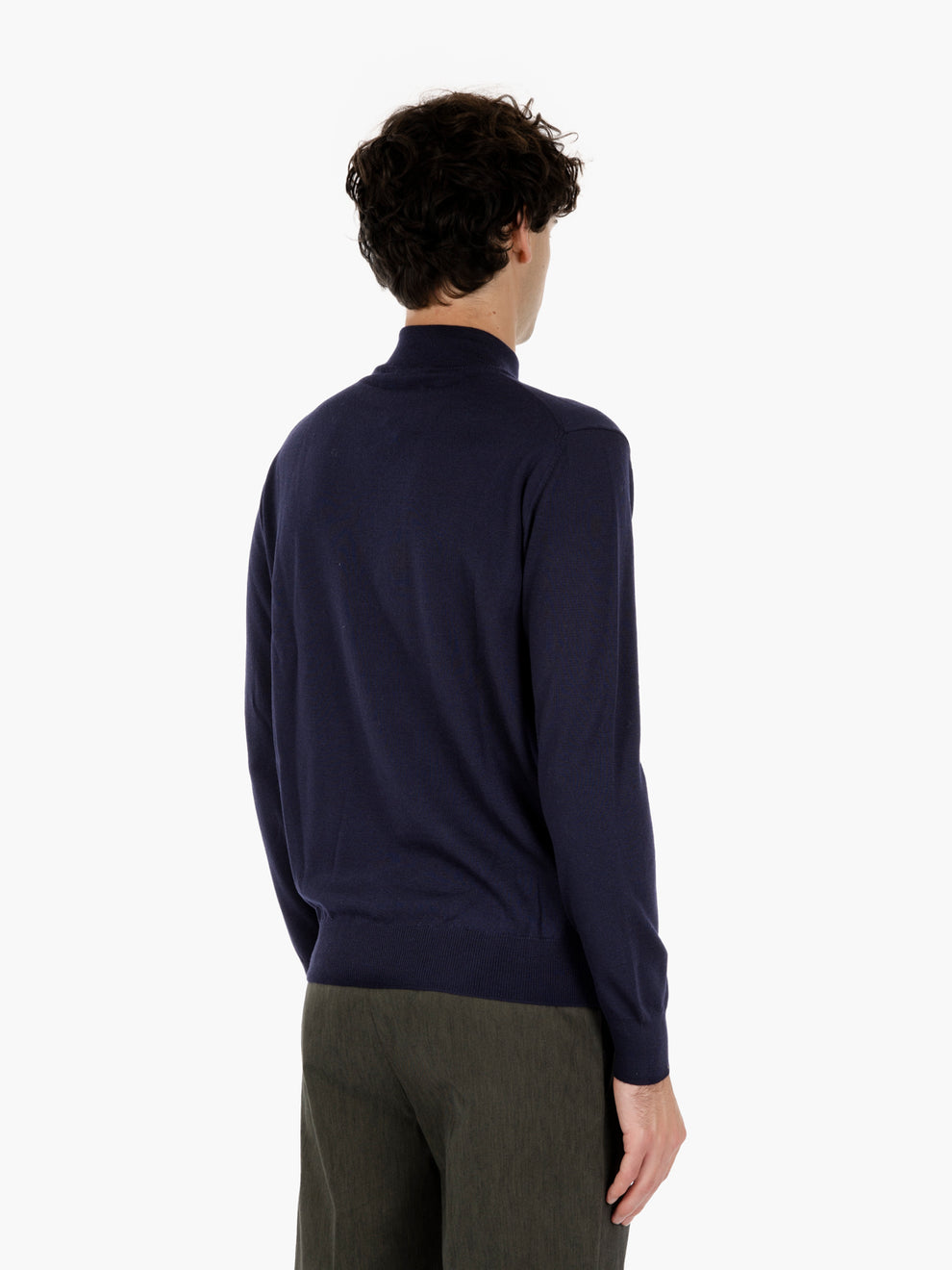 Maglia a lupetto in lana navy