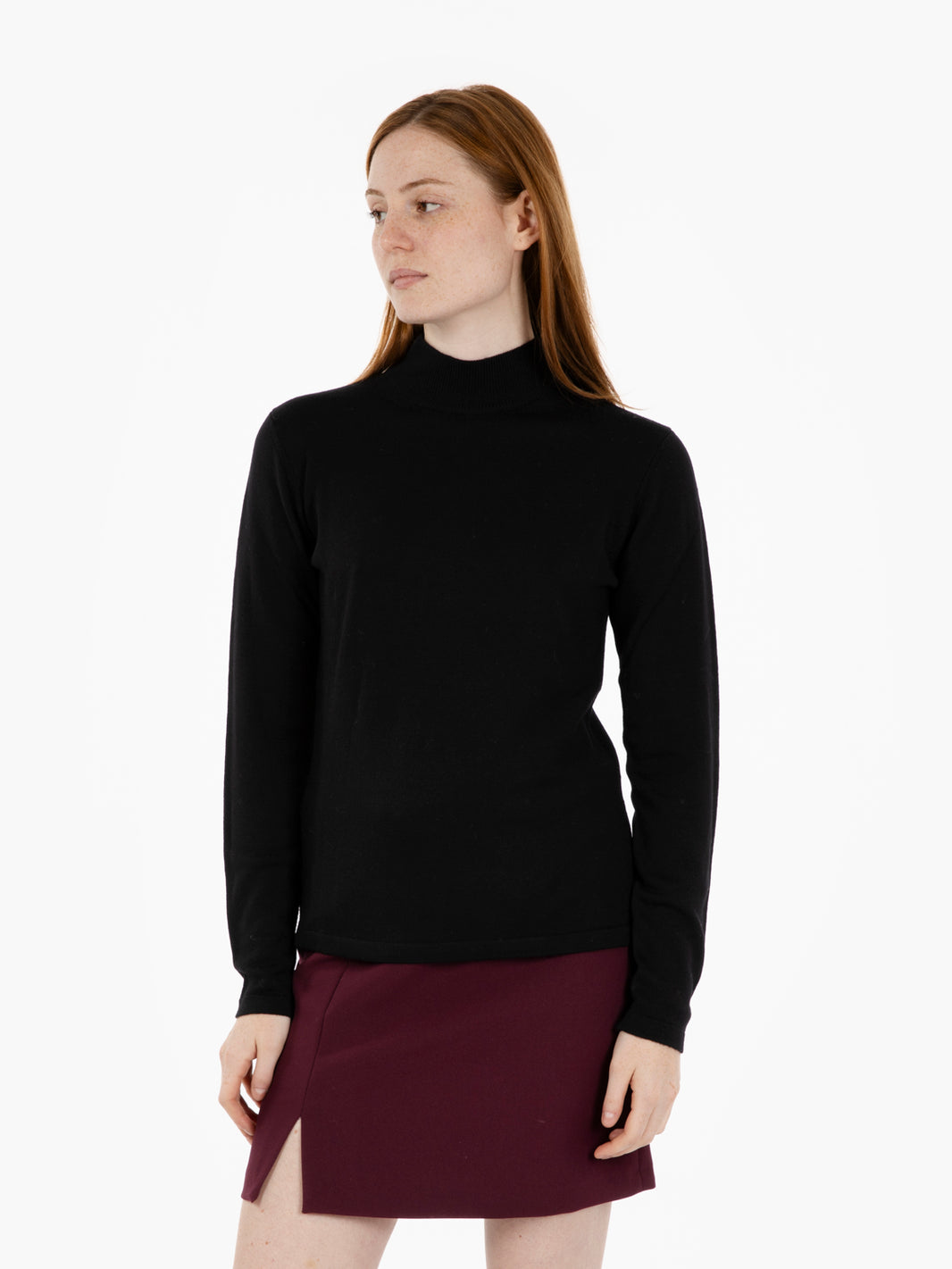 Black turtleneck sweater